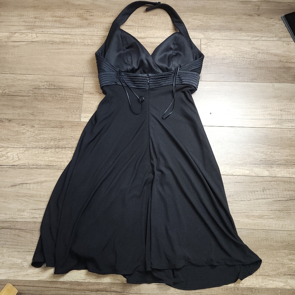 Badgley Mischka Women Vintage 550441 Black Padded Halter A-line Mini Dress 4 - Picture 6 of 17